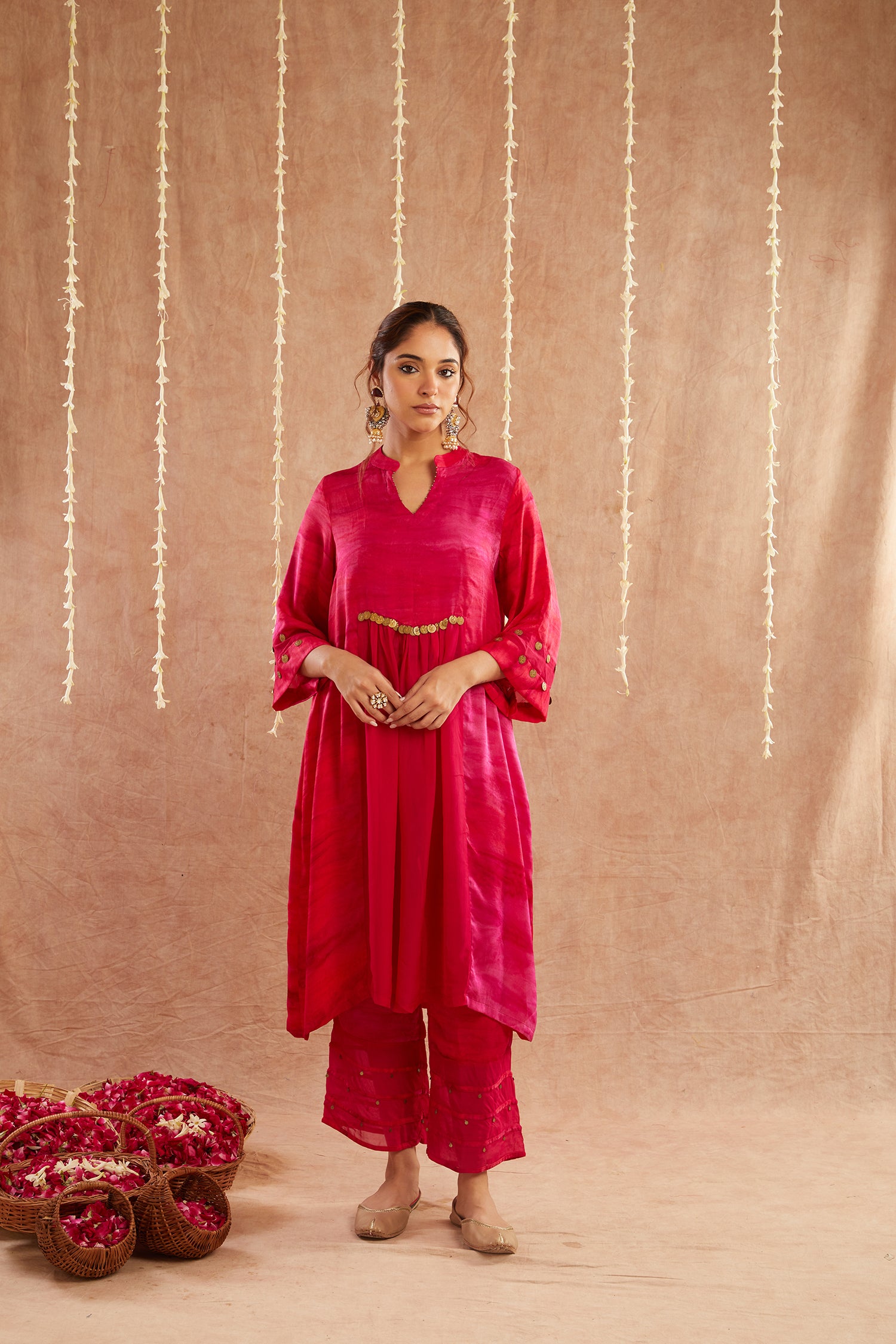 Gulmeher Kurta Set With Pant And Potli Bag - Set Of 3