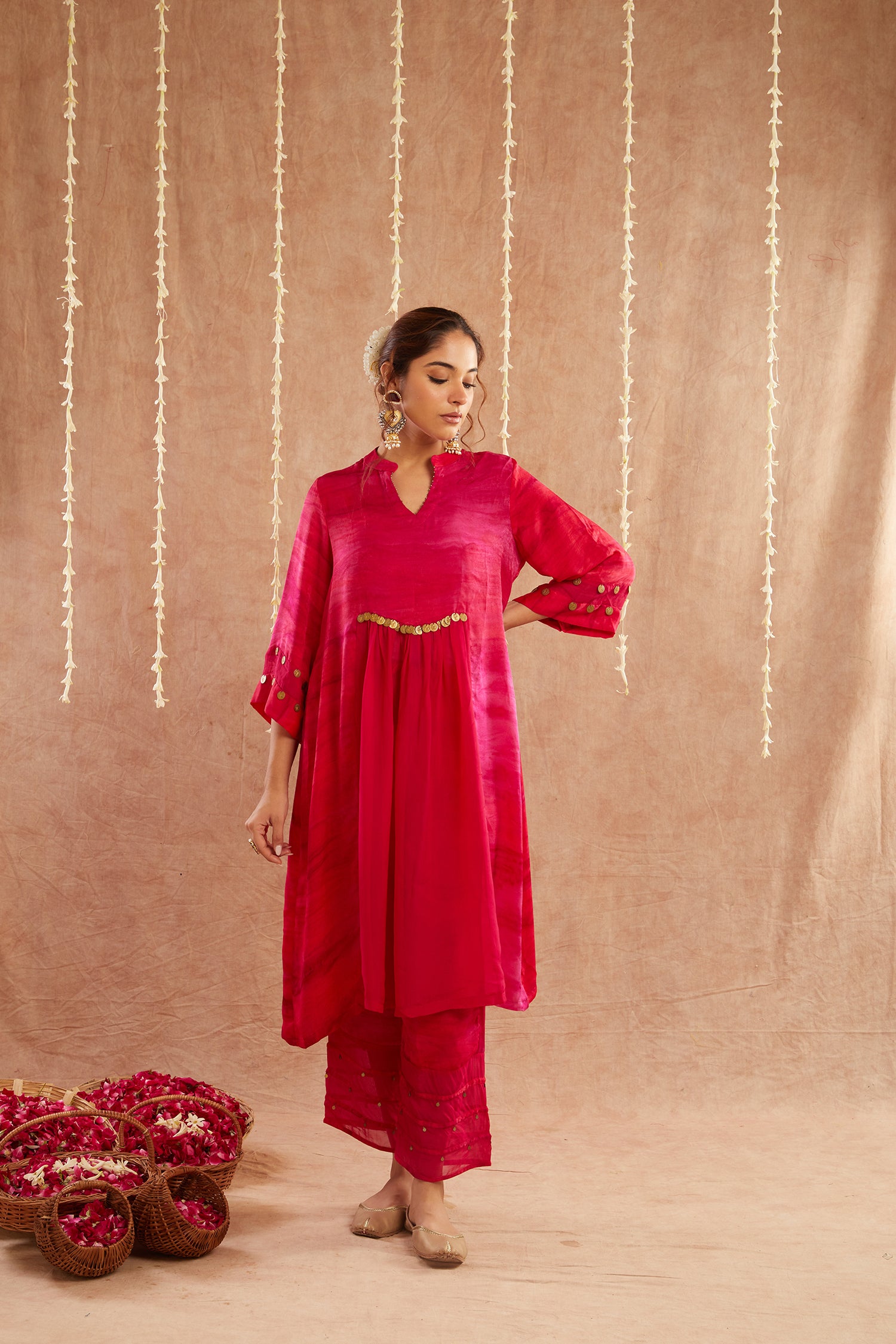 Gulmeher Kurta Set With Pant And Potli Bag - Set Of 3