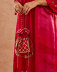 Gulmeher Kurta Set With Pant And Potli Bag - Set Of 3
