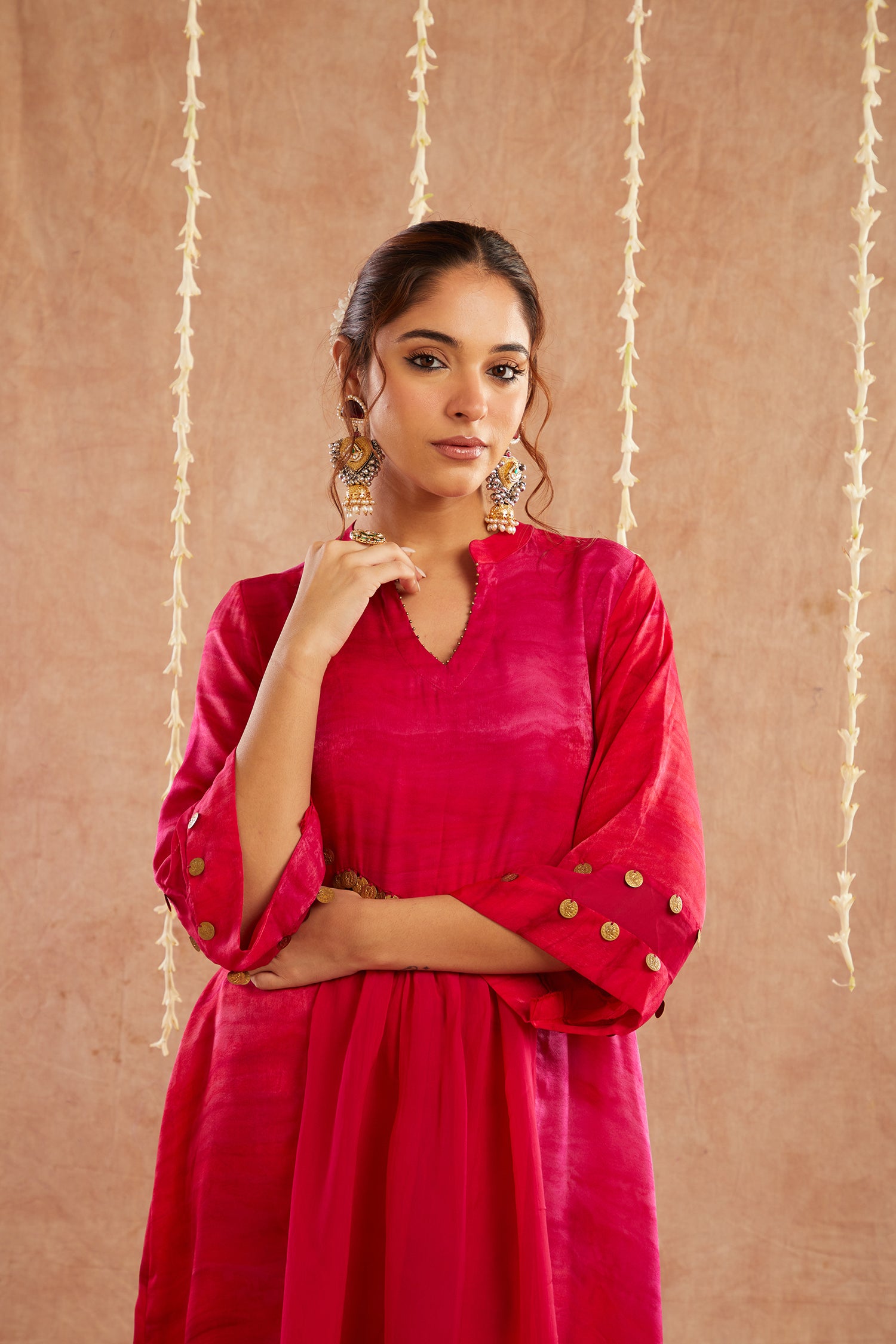 Gulmeher Kurta Set With Pant And Potli Bag - Set Of 3