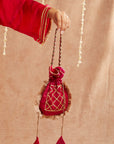 Gulabo Co-Ord Set With Pants And Potli Bag - Set Of 3