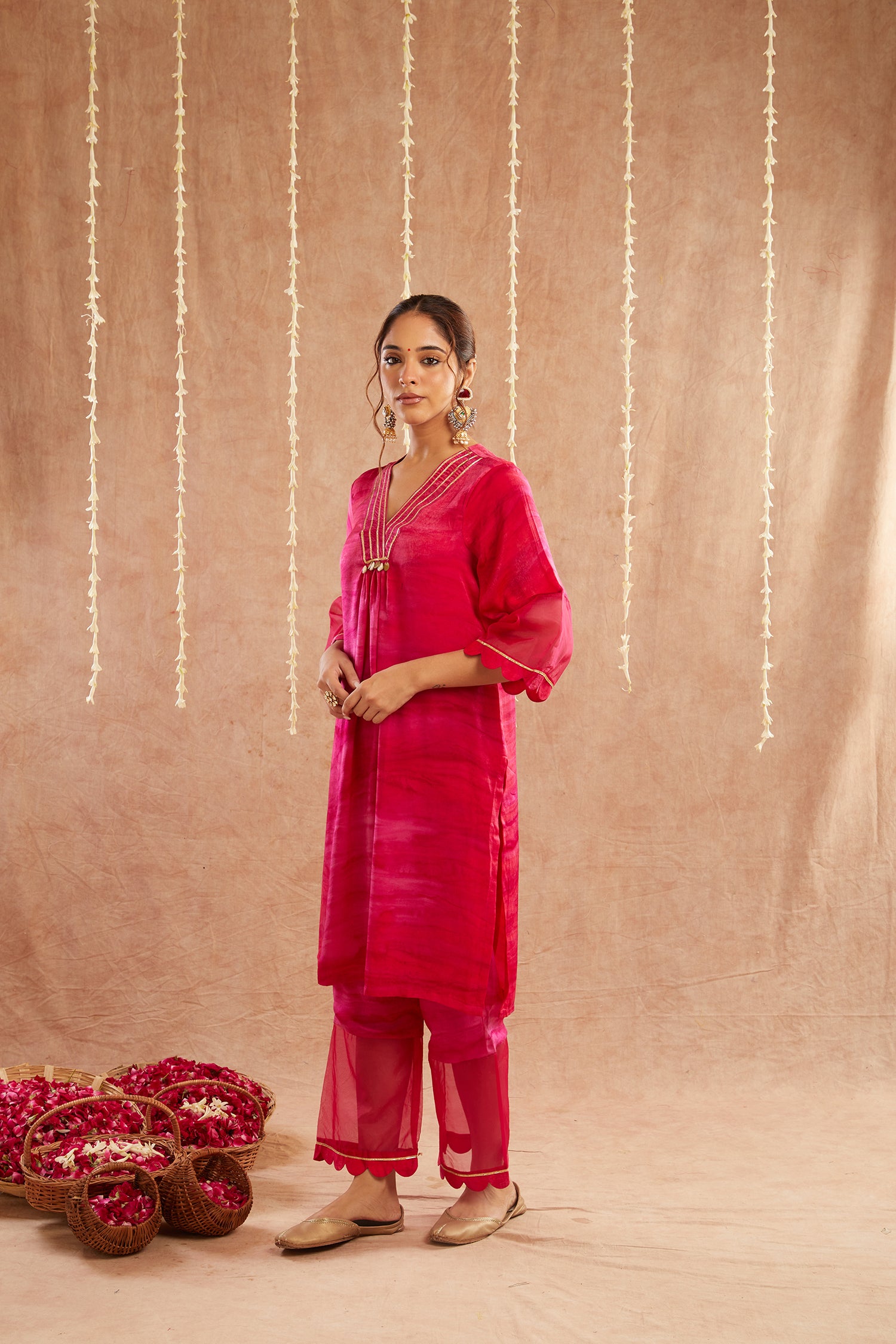 Gulbahar Suit Set With Pants And Potli Bag - Set Of 4