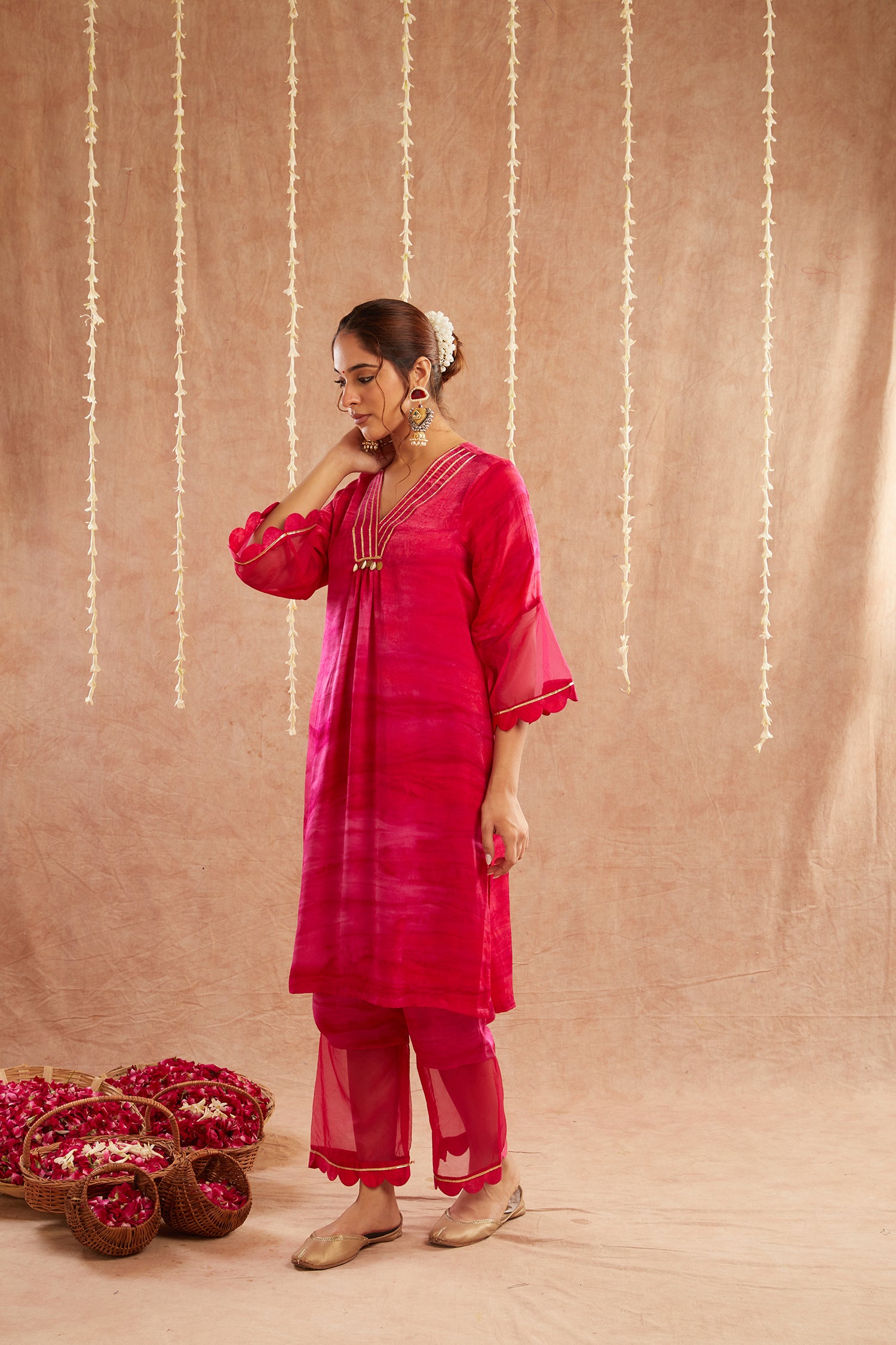 Gulbahar Suit Set With Pants And Potli Bag - Set Of 4