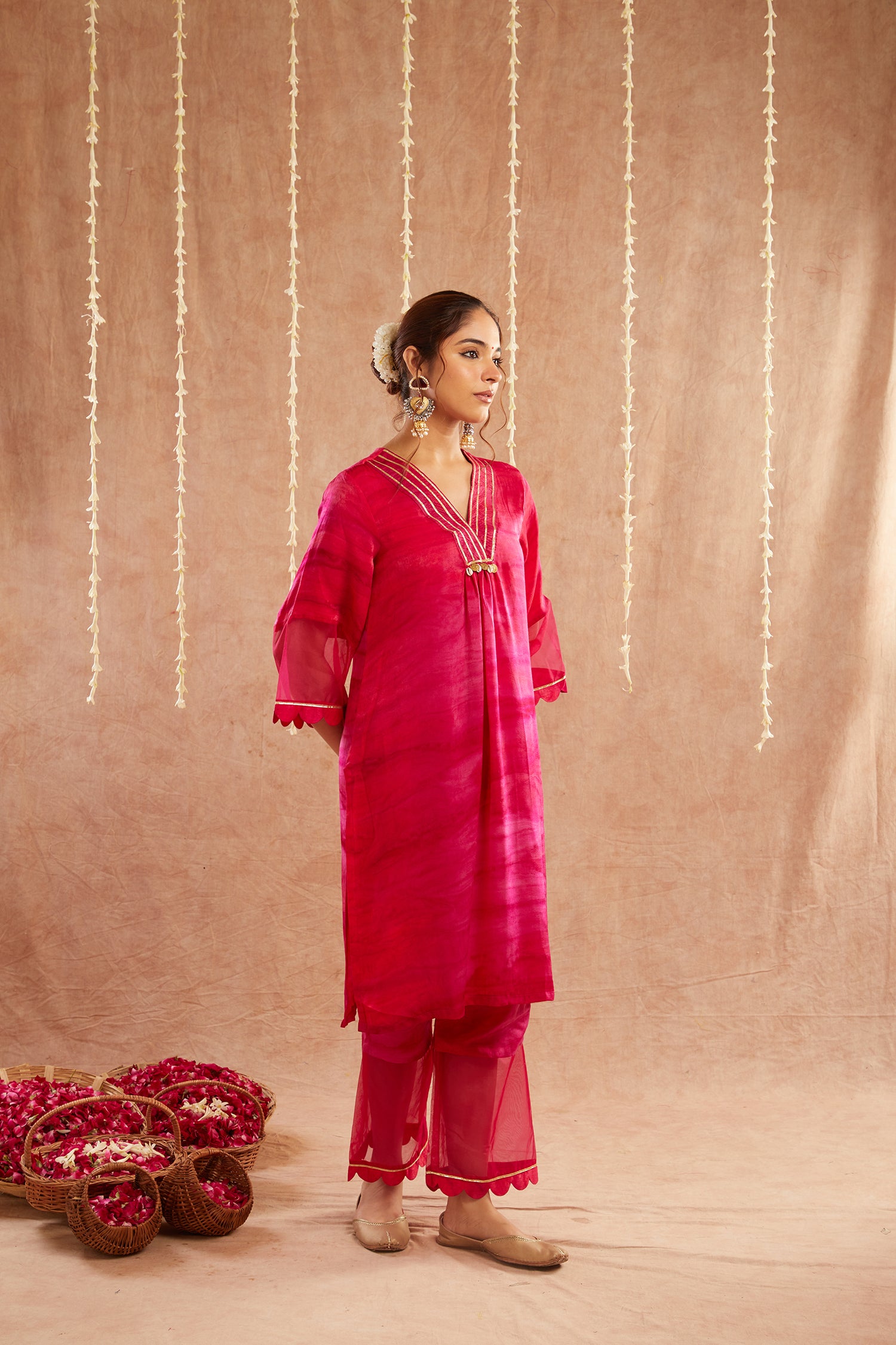 Gulbahar Suit Set With Pants And Potli Bag - Set Of 4