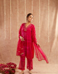 Gulbahar Suit Set With Pants And Potli Bag - Set Of 4