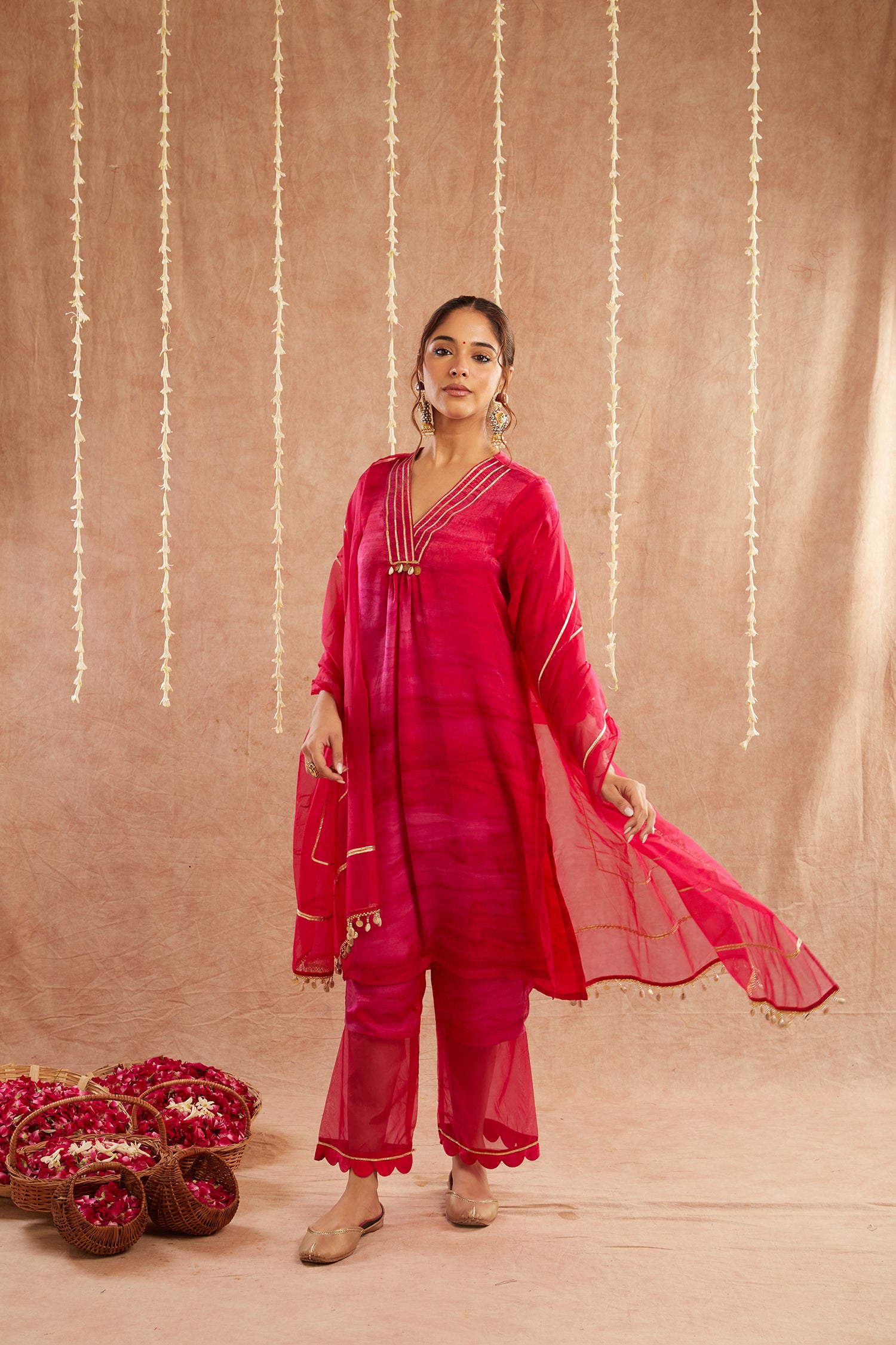 Gulbahar Suit Set With Pants And Potli Bag - Set Of 4