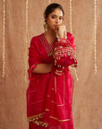 Gulbahar Suit Set With Pants And Potli Bag - Set Of 4