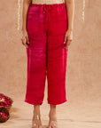 Rani Organza Kaftan Set With Pants And Potli Bag - Set Of 3