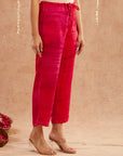 Rani Organza Kaftan Set With Pants And Potli Bag - Set Of 3