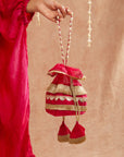 Roshan Gulab Kaftan Set With Tulip Pants And Potli Bag - Set Of 3