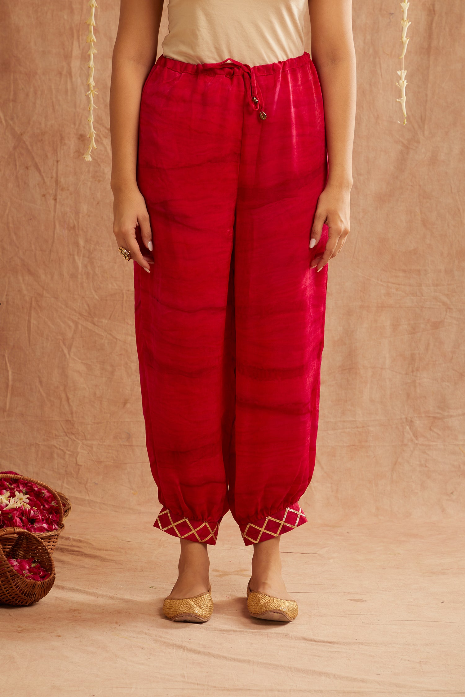 Noor-E-Gul Kurta Set With Dhoti Pants And Potli Bag - Set Of 3