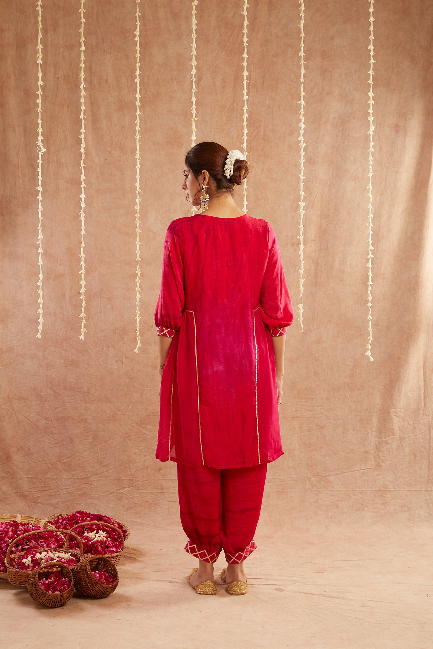 Noor-E-Gul Kurta Set With Dhoti Pants And Potli Bag - Set Of 3