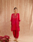 Noor-E-Gul Suit Set With Dhoti Pants And Potli Bag - Set Of 4