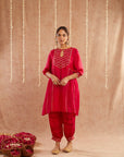 Noor-E-Gul Kurta Set With Dhoti Pants And Potli Bag - Set Of 3
