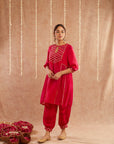 Noor-E-Gul Suit Set With Dhoti Pants And Potli Bag - Set Of 4