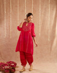 Noor-E-Gul Suit Set With Dhoti Pants And Potli Bag - Set Of 4
