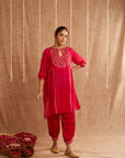 Noor-E-Gul Suit Set With Dhoti Pants And Potli Bag - Set Of 4