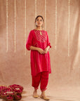 Noor-E-Gul Kurta Set With Dhoti Pants And Potli Bag - Set Of 3