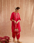 Noor-E-Gul Suit Set With Dhoti Pants And Potli Bag - Set Of 4