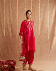 Noor-E-Gul Suit Set With Dhoti Pants And Potli Bag - Set Of 4