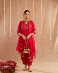 Noor-E-Gul Suit Set With Dhoti Pants And Potli Bag - Set Of 4