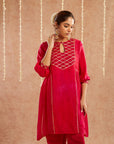 Noor-E-Gul Kurta Set With Dhoti Pants And Potli Bag - Set Of 3