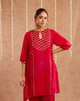 Noor-E-Gul Suit Set With Dhoti Pants And Potli Bag - Set Of 4