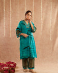 Jashn-E-Phirozi Suit Set With Pants And Potli Bag - Set Of 3