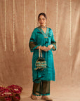 Jashn-E-Phirozi Suit Set With Pants And Potli Bag - Set Of 3