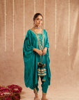 Jashn-E-Phizori Kaftan Set With Tulip Pants And Potli Bag - Set Of 3