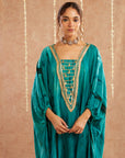 Jashn-E-Phizori Kaftan Set With Tulip Pants And Potli Bag - Set Of 3