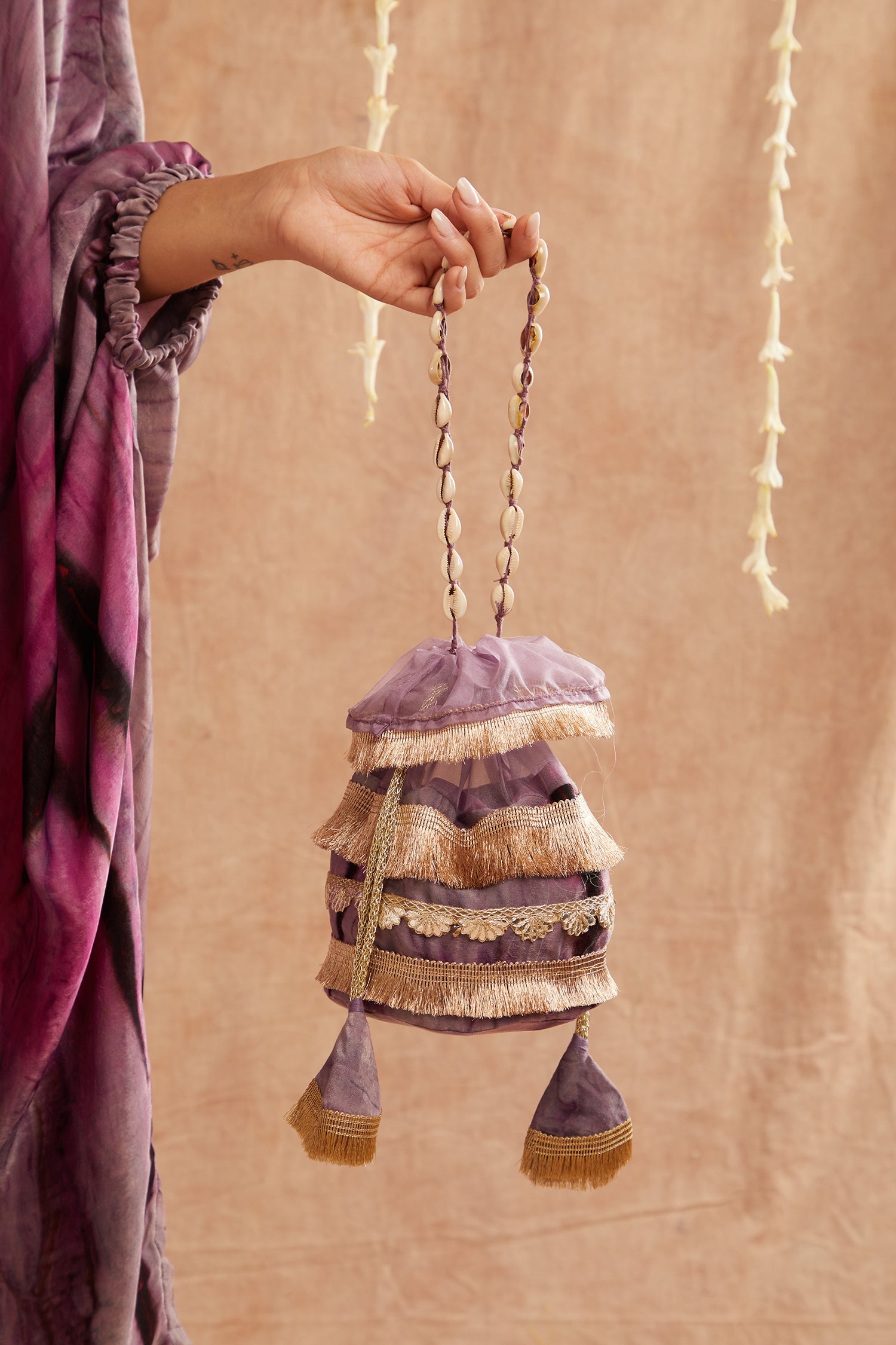 Jamuni Jalwa Kurta Set With Dhoti Pants And Potli Bag - Set Of 3