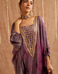 Jamuni Jalwa Kaftan Set With Tulip Pants And Potli Bag - Set Of 3