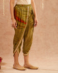 Heer Hara Kaftan Set With Tulip Pants And Potli Bag - Set Of 3