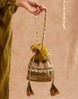 Mehendi Mehboob Kurta Set With Dhoti Pants And Potli Bag - Set Of 3