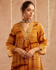 Sunehri Shab Suit Set With Pants And Potli Bag - Set Of 4