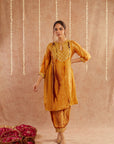 Kesar Noor Kurta Set With Dhoti Pants And Potli Bag - Set Of 3