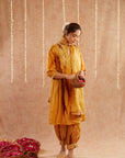 Kesar Noor Suit Set With Dhoti Pants And Potli Bag - Set Of 4