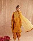 Kesar Noor Suit Set With Dhoti Pants And Potli Bag - Set Of 4