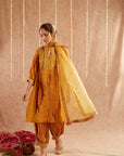 Kesar Noor Suit Set With Dhoti Pants And Potli Bag - Set Of 4