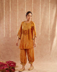 Haldi Co-Ord Set With Pants And Potli Bag - Set Of 3