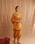 Haldi Co-Ord Set With Pants And Potli Bag - Set Of 3