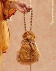 Haldi Co-Ord Set With Pants And Potli Bag - Set Of 3