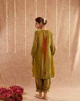 Mehendi Mehboob Kurta Set With Dhoti Pants And Potli Bag - Set Of 3
