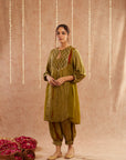 Mehendi Mehboob Kurta Set With Dhoti Pants And Potli Bag - Set Of 3
