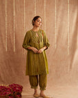 Mehendi Mehboob Kurta Set With Dhoti Pants And Potli Bag - Set Of 3