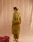Mehendi Mahtab Kurta Set With Pants And Potli Bag - Set Of 3