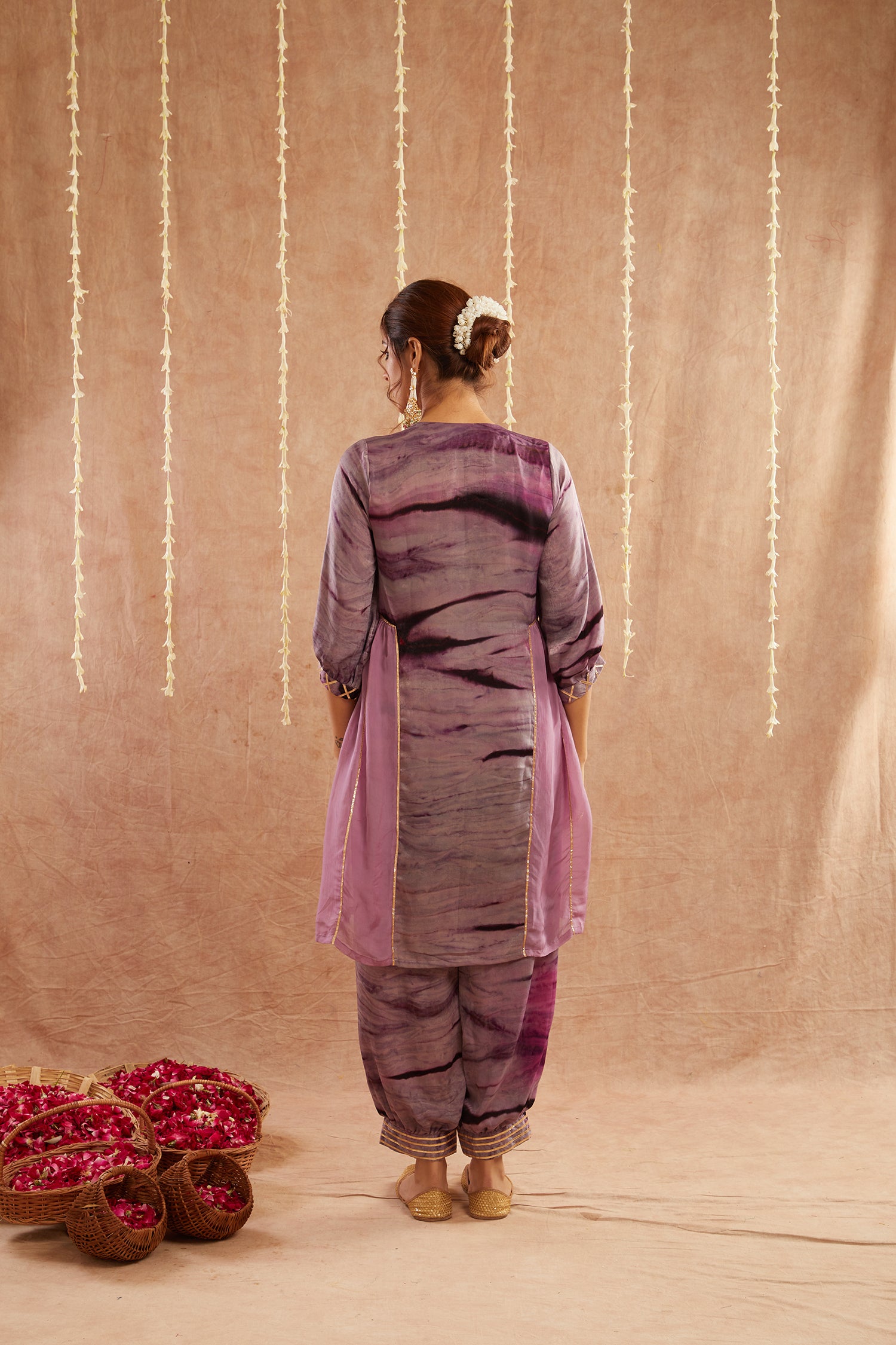 Jamuni Jalwa Suit Set With Dhoti Pants And Potli Bag - Set Of 4