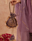 Jamni Kurta Set With Pant And Potli Bag - Set Of 3