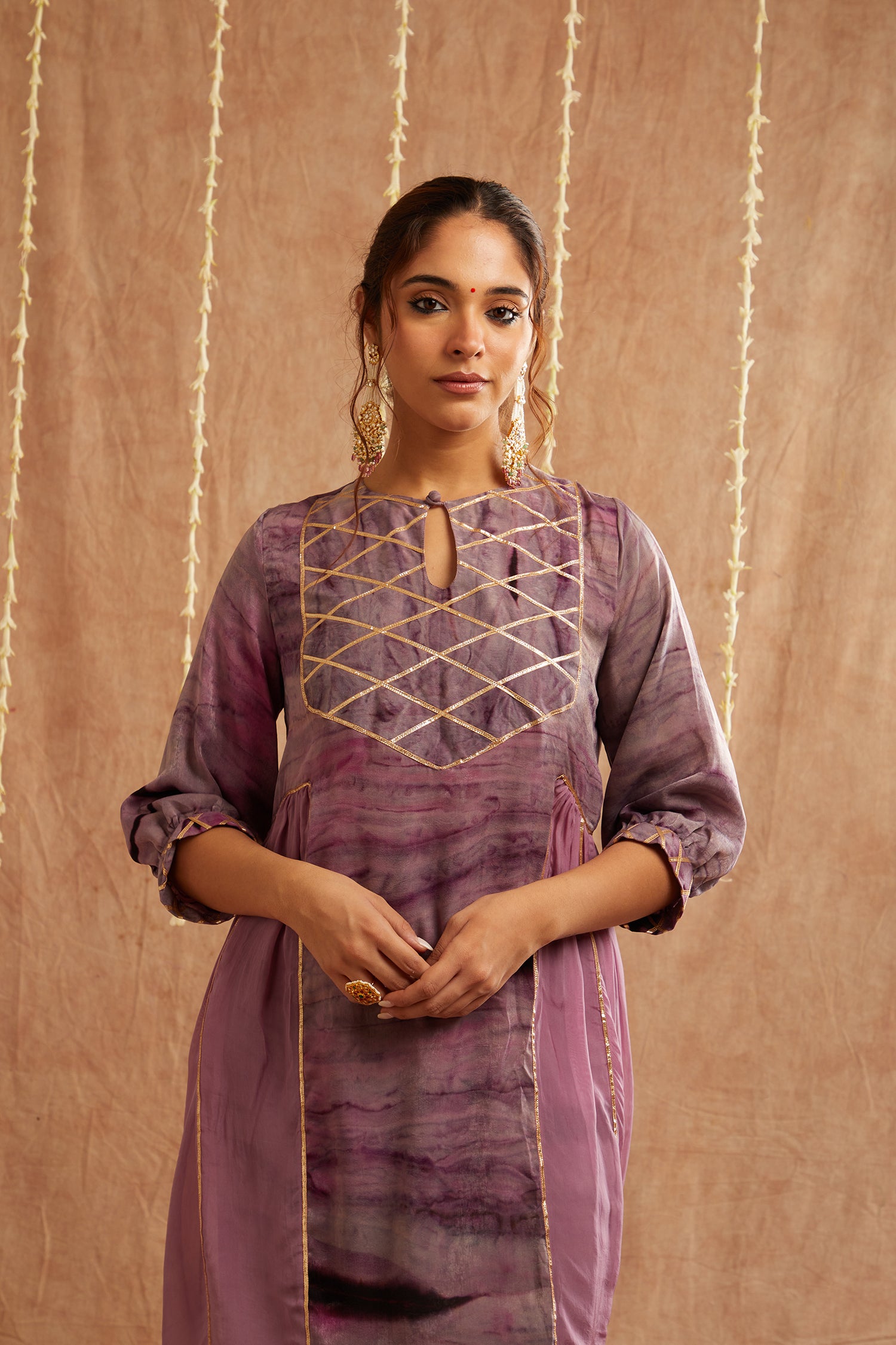 Jamuni Jalwa Kurta Set With Dhoti Pants And Potli Bag - Set Of 3